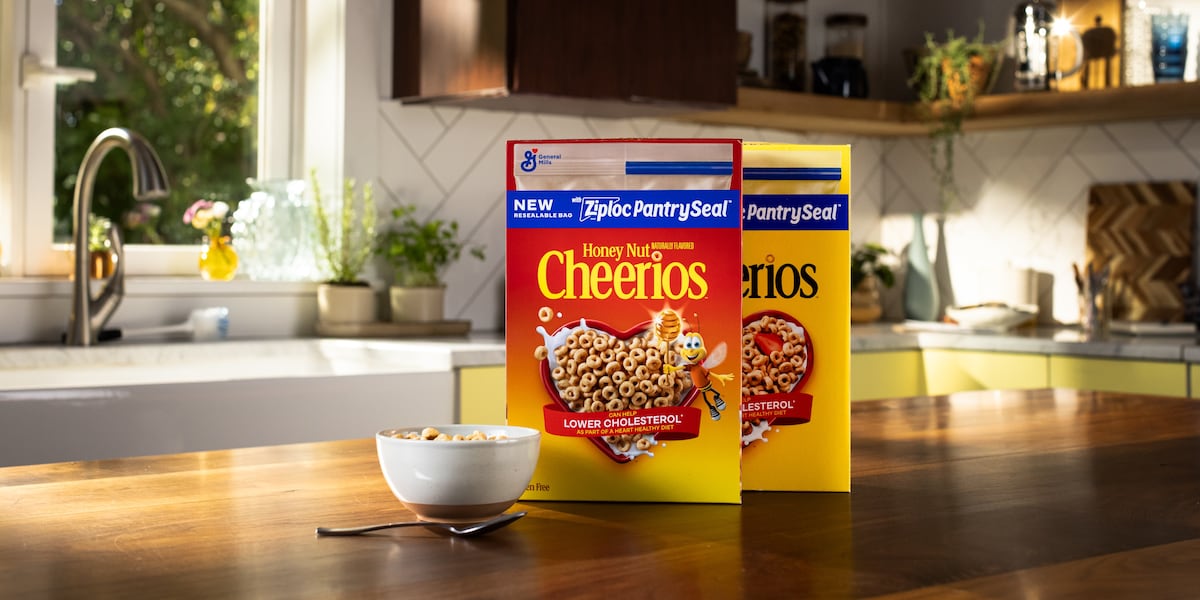 Kswo General Mills launches Cheerios boxes with resealable Ziploc bags