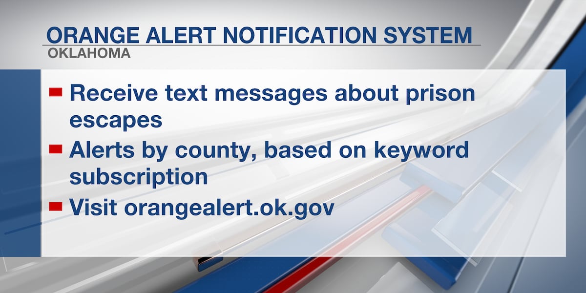 Code Organge Alert New ‘Orange Alert’ system seeks to alert people about prison escapees