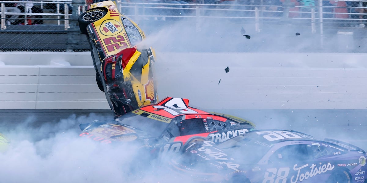 Kswo NASCAR race at Talladega stopped after Joey Logano’s car goes airborne ...
