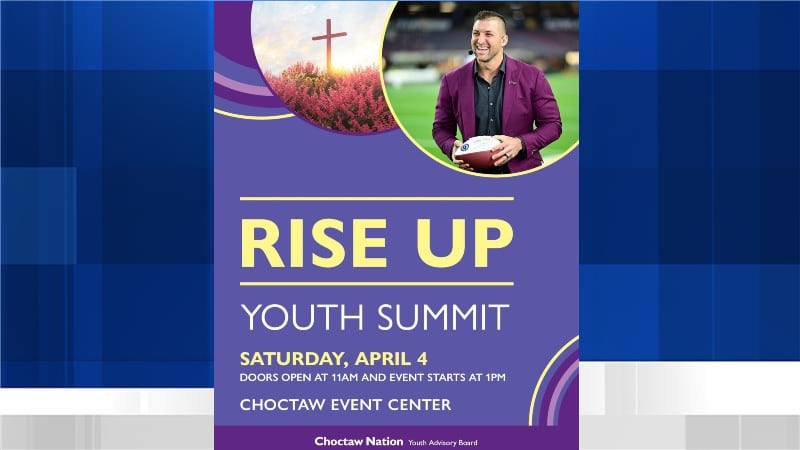 Tim Tebow speaks at Choctaw Nation’s Rise Up Youth Summit