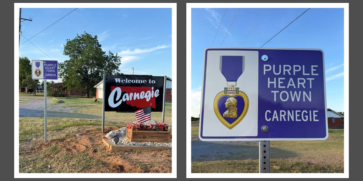 Carnegie recognized as Purple Heart Town