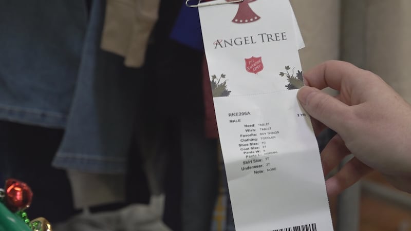 Angel Trees distributed by Salvation Army