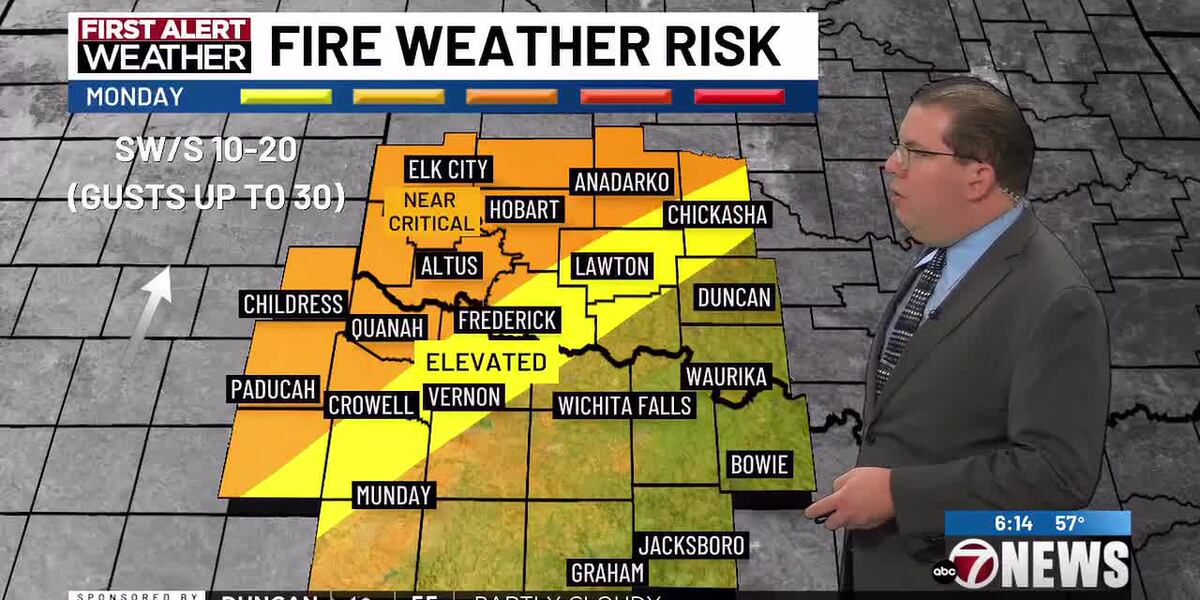 Near critical fire weather risk & record highs for today; slight risk ...