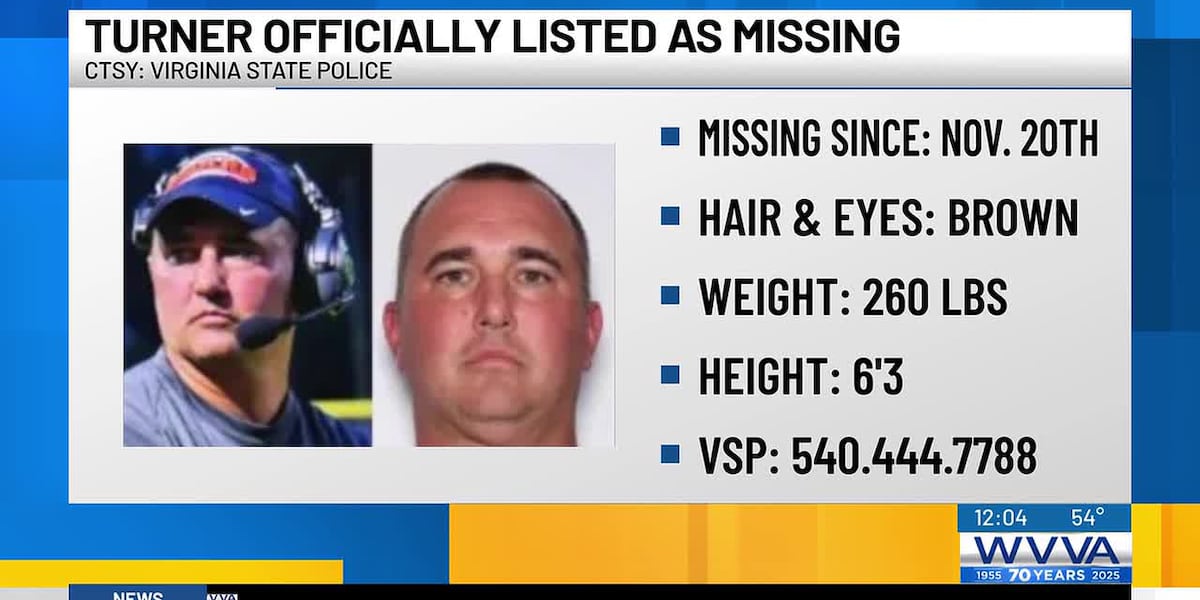 Coach Travis Turner officially listed as missing
